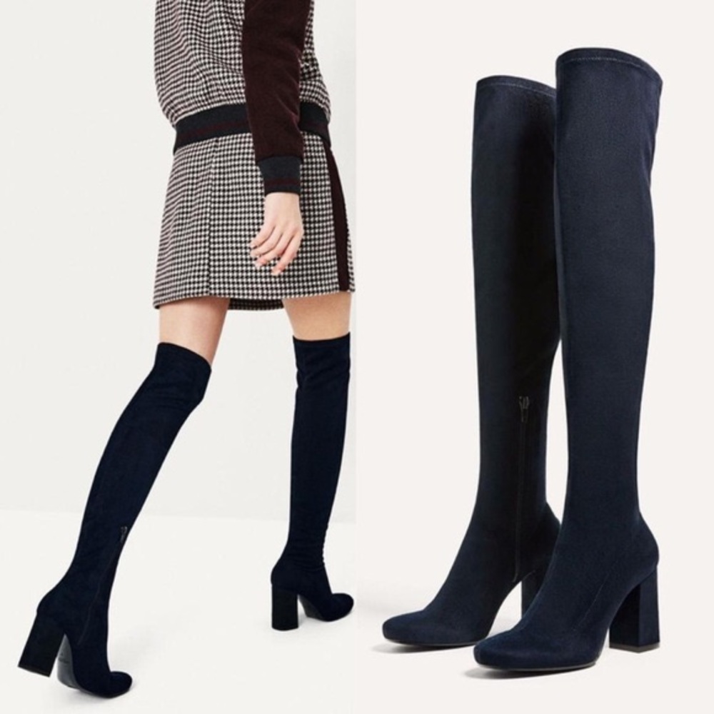 Zara Suede Over-The-Knee Boots